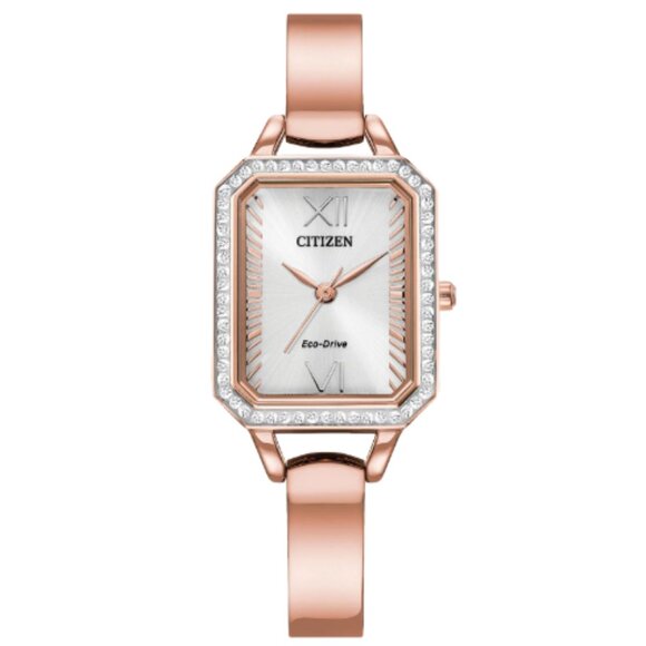 CITIZEN EM0983-51A SILHOUETTE ECO-DRIVE WHITE DIAL ROSE GOLD WOMENS WATCH main image 4